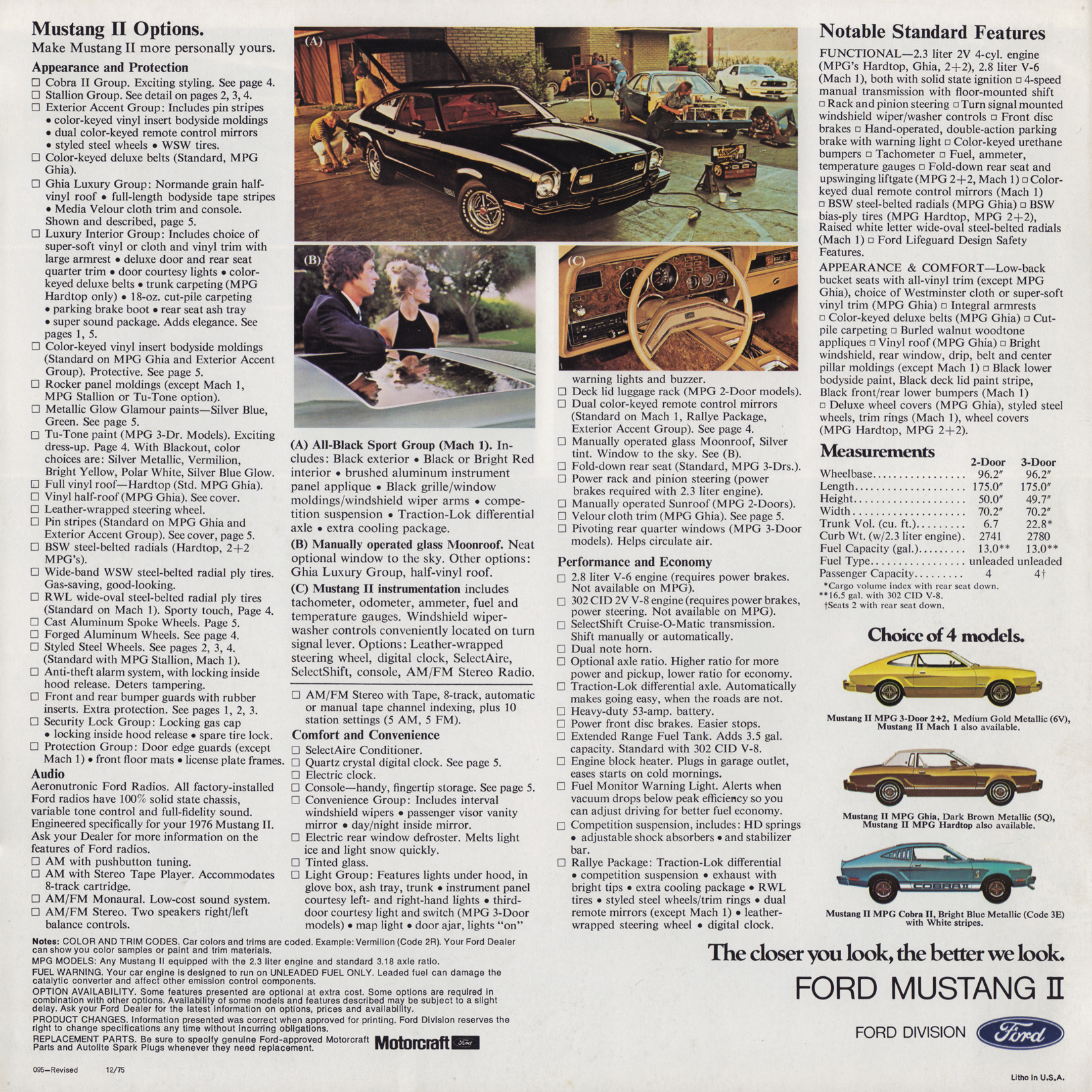 1976 Ford Mustang II Brochure Page 3